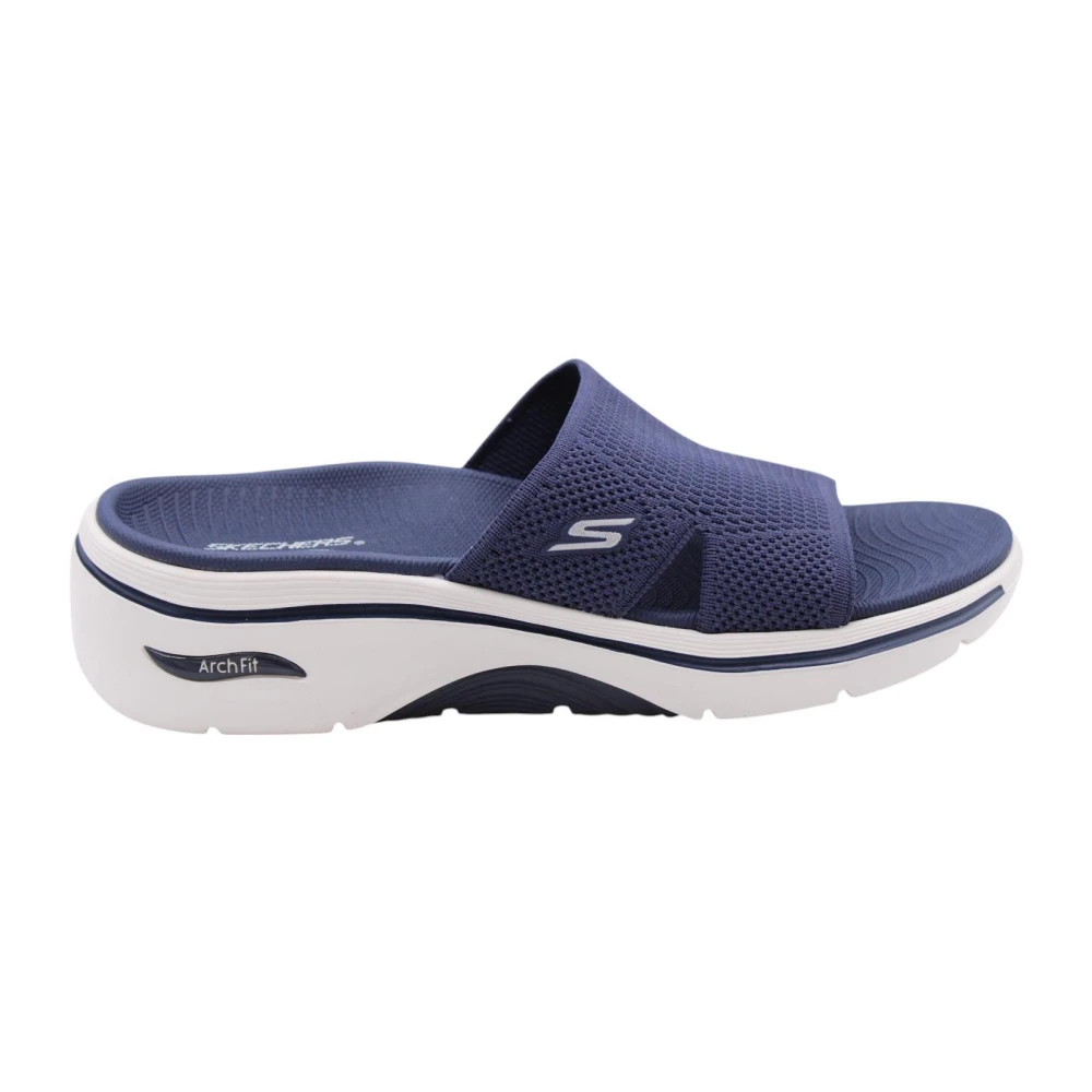 Skechers Women's Blue Sliders,, Flor Slipper For Comfort And Style Size 8 Uk