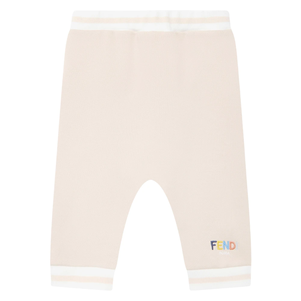 Fendi Unisex Kids Beige Sweatpants, 9 M, Baby Logo Joggers