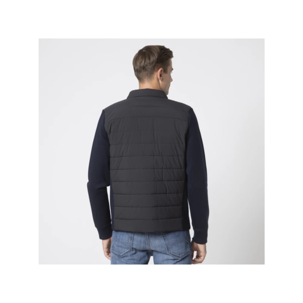 Gran Sasso Navyblauwe Bi-Materiaal Jas Overhemd Black Heren