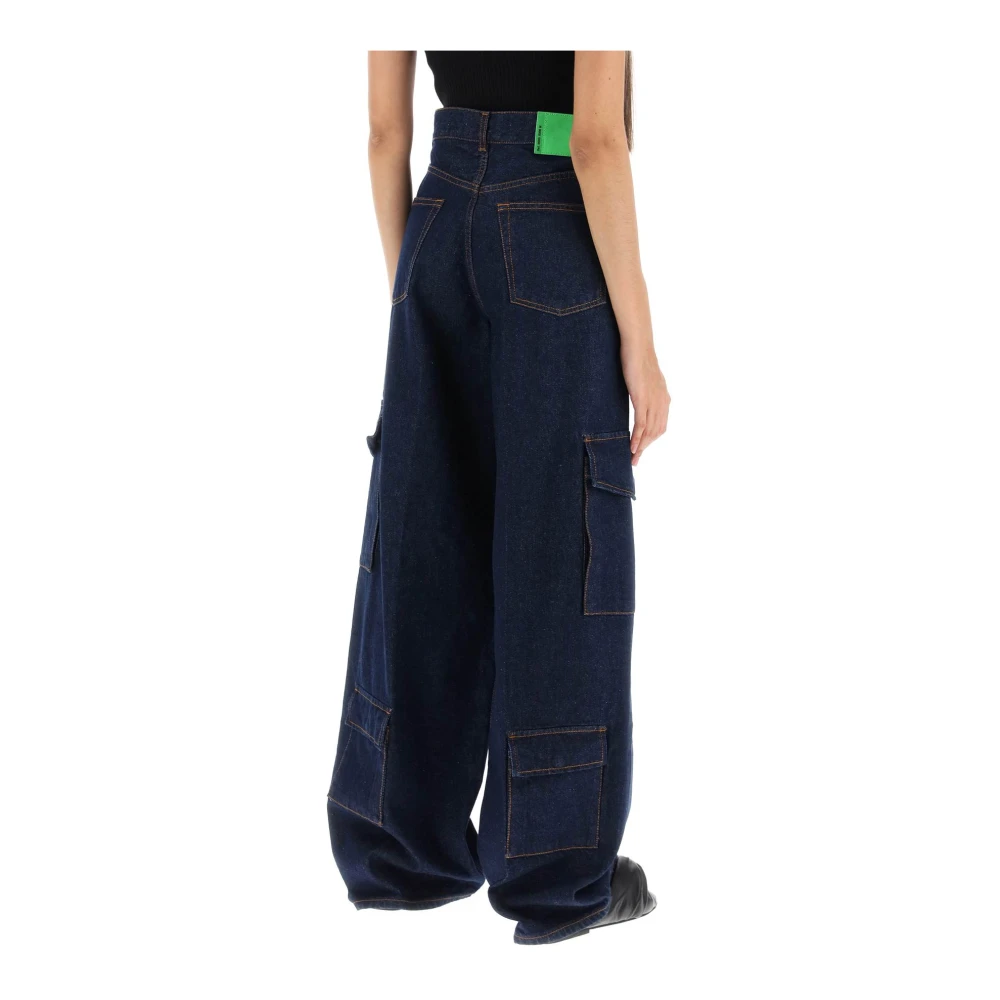 Haikure Cargo Jeans met Oversized Denim en Cargo Zakken Blue Dames