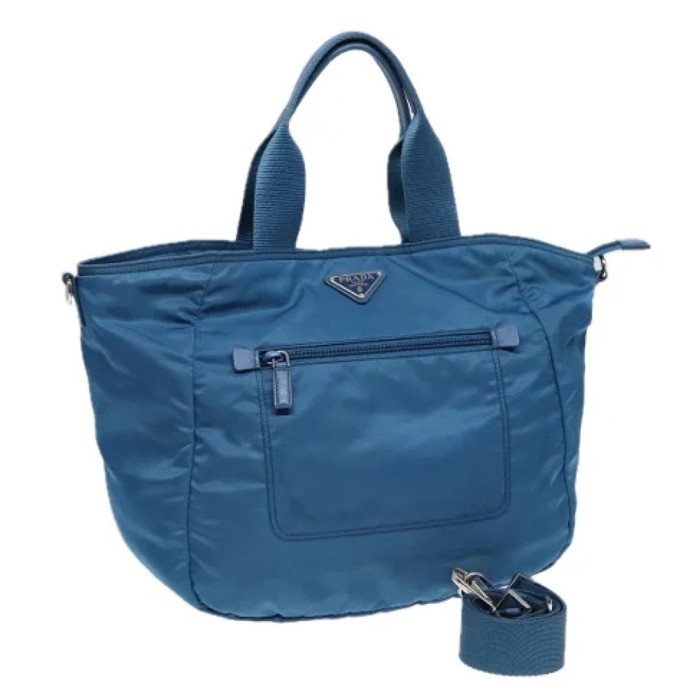 Prada Vintage Pre-owned Nylon prada-bags Blue Dames