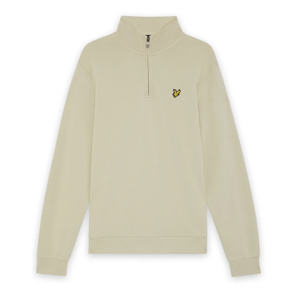 Lyle & Scott Men's Beige Mid Layers Loopback Quarter Zip Sweat