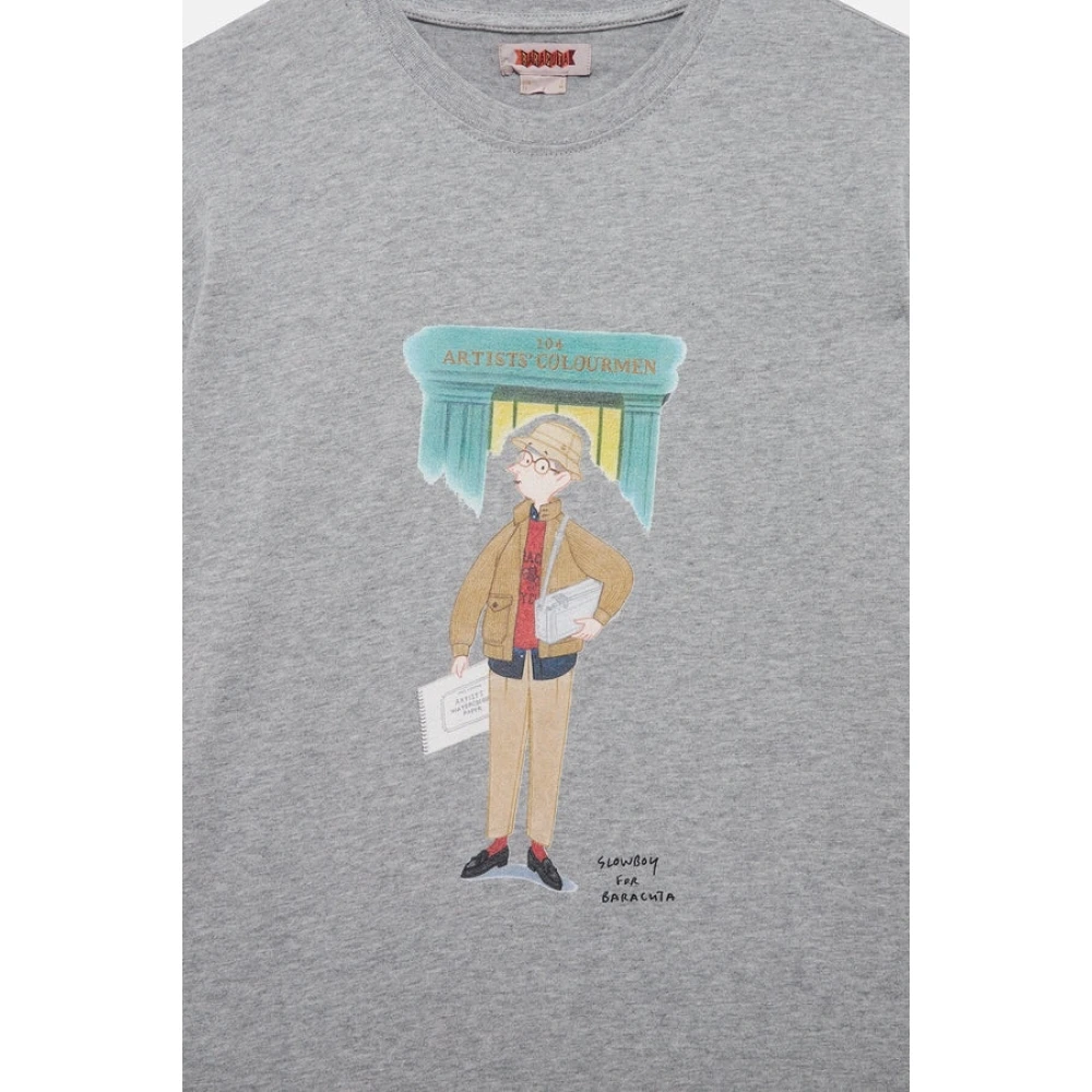 Baracuta Slowboy Colourman Tee Grijs Melange Gray Heren