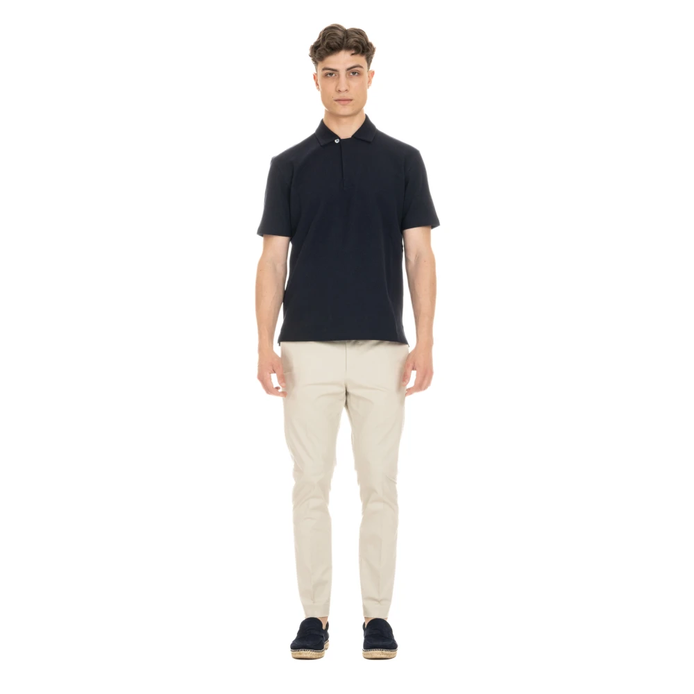 Ermenegildo Zegna Blauwe Katoenen Polo T-shirts en Polos Blue Heren