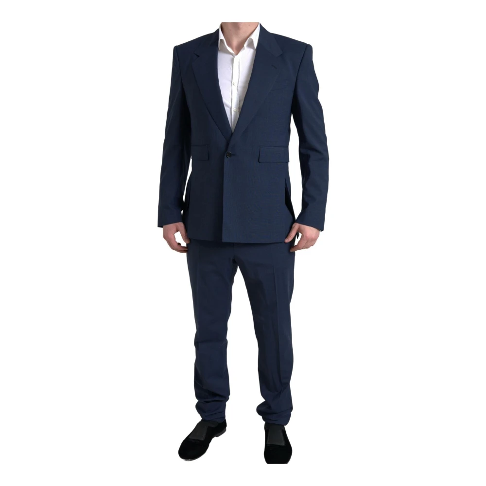 Dolce & Gabbana Blå Slim Fit Kostym Blue, Herr