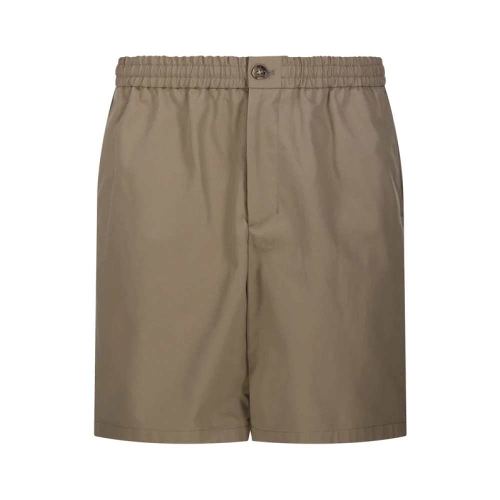 Ami Paris Men's Beige Casual Shorts, M, Elasticated Waist Shorts With Embossed Ami De Coeur
