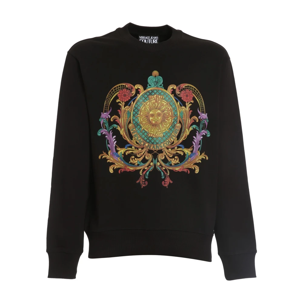 Versace Jeans Couture Blomster Barocktryck Sweatshirt Black, Herr