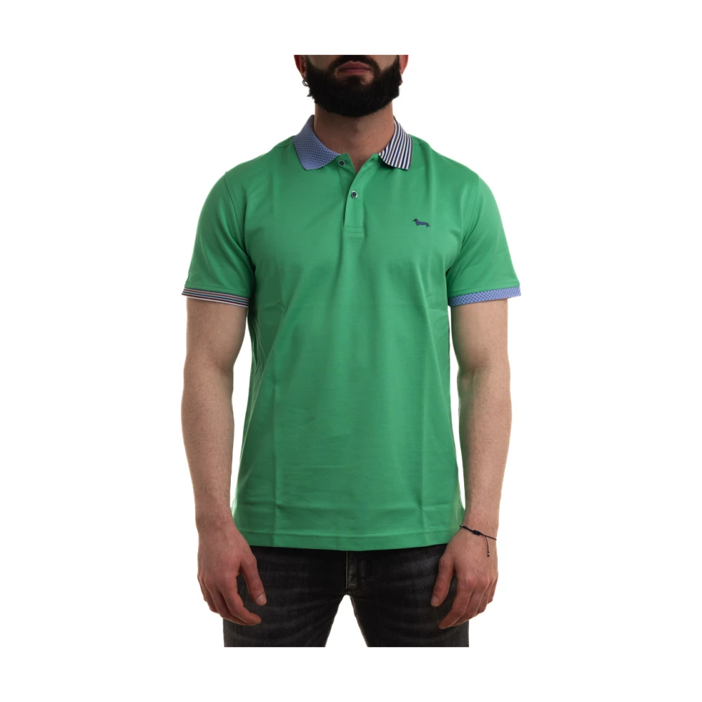 Harmont & Blaine Dachshund Print Polo Shirt Green Heren
