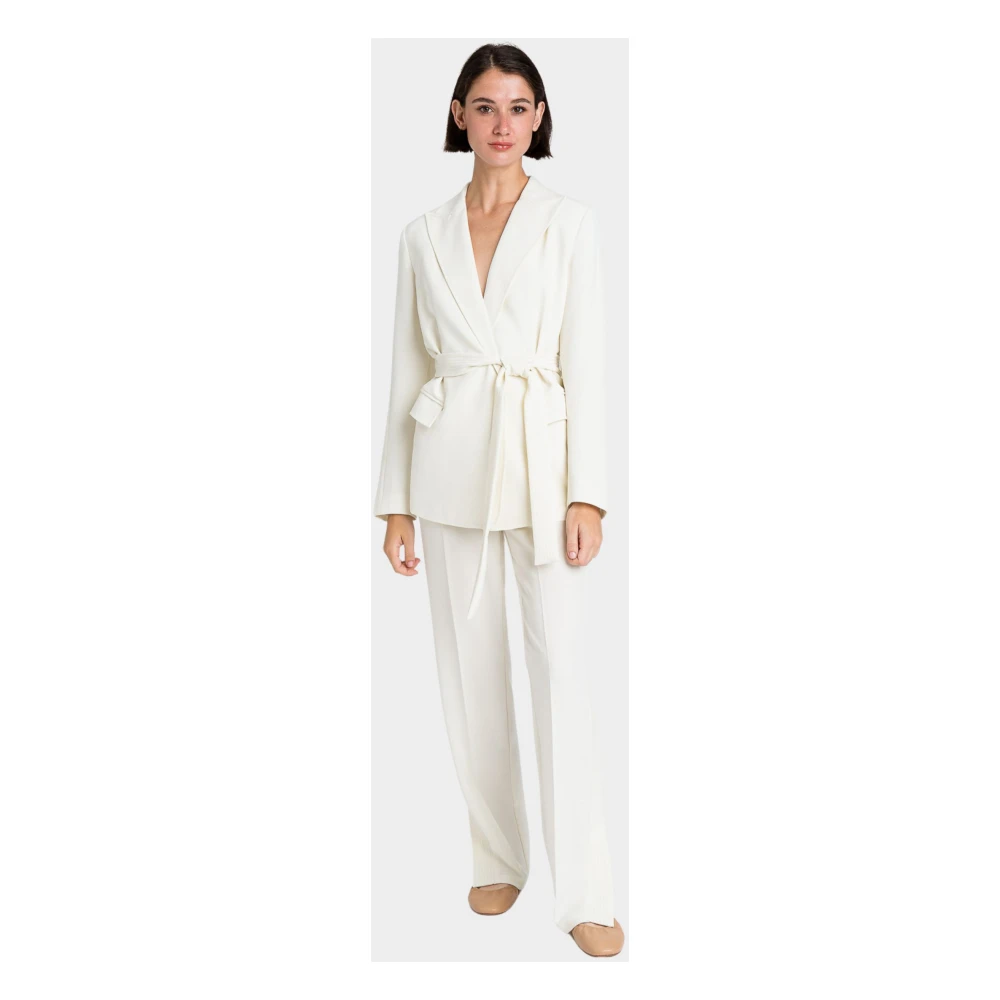 Twinset Elegante Blazer met Borduurriem White Dames