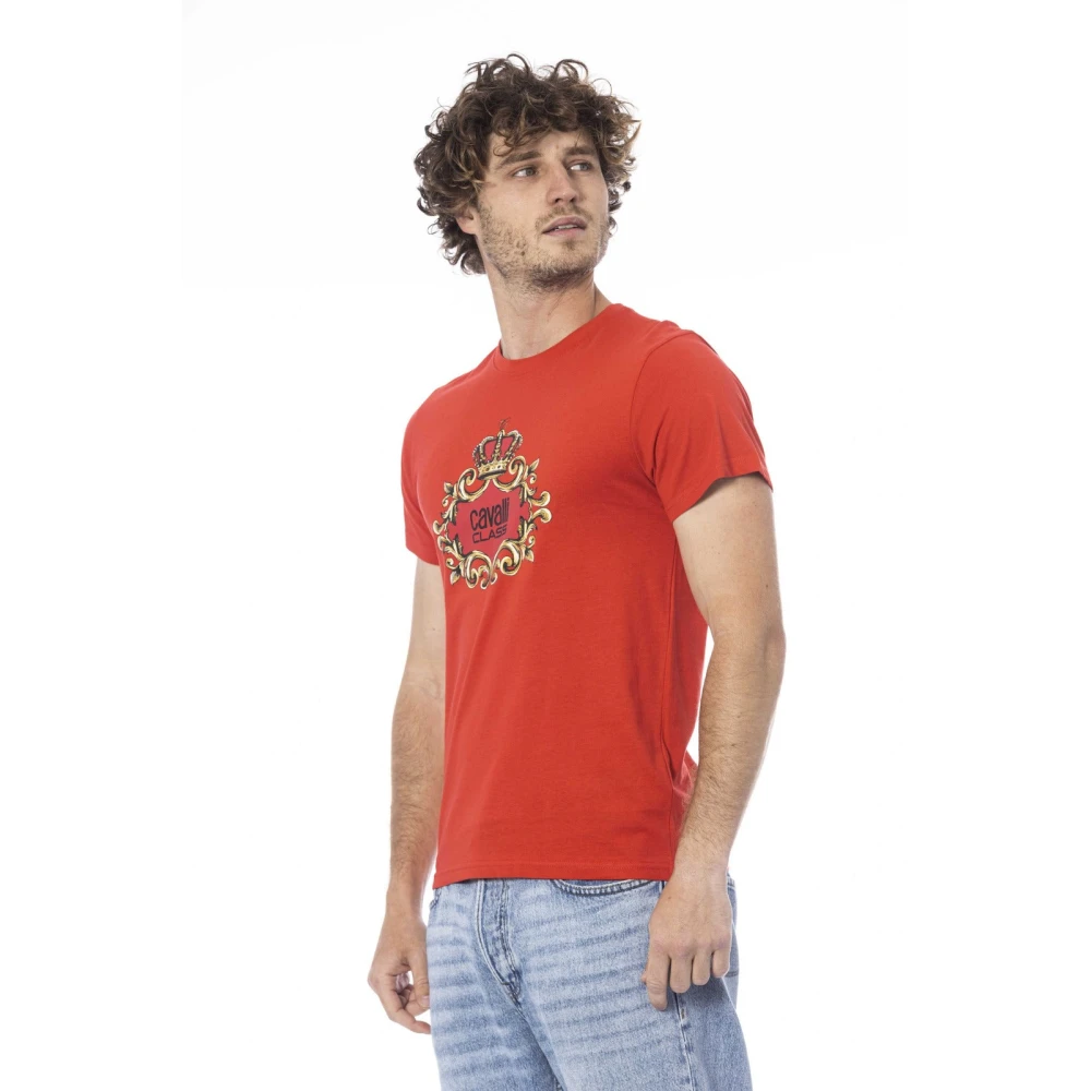 Cavalli Class Heren Ronde Hals Logo T-Shirt Red Heren