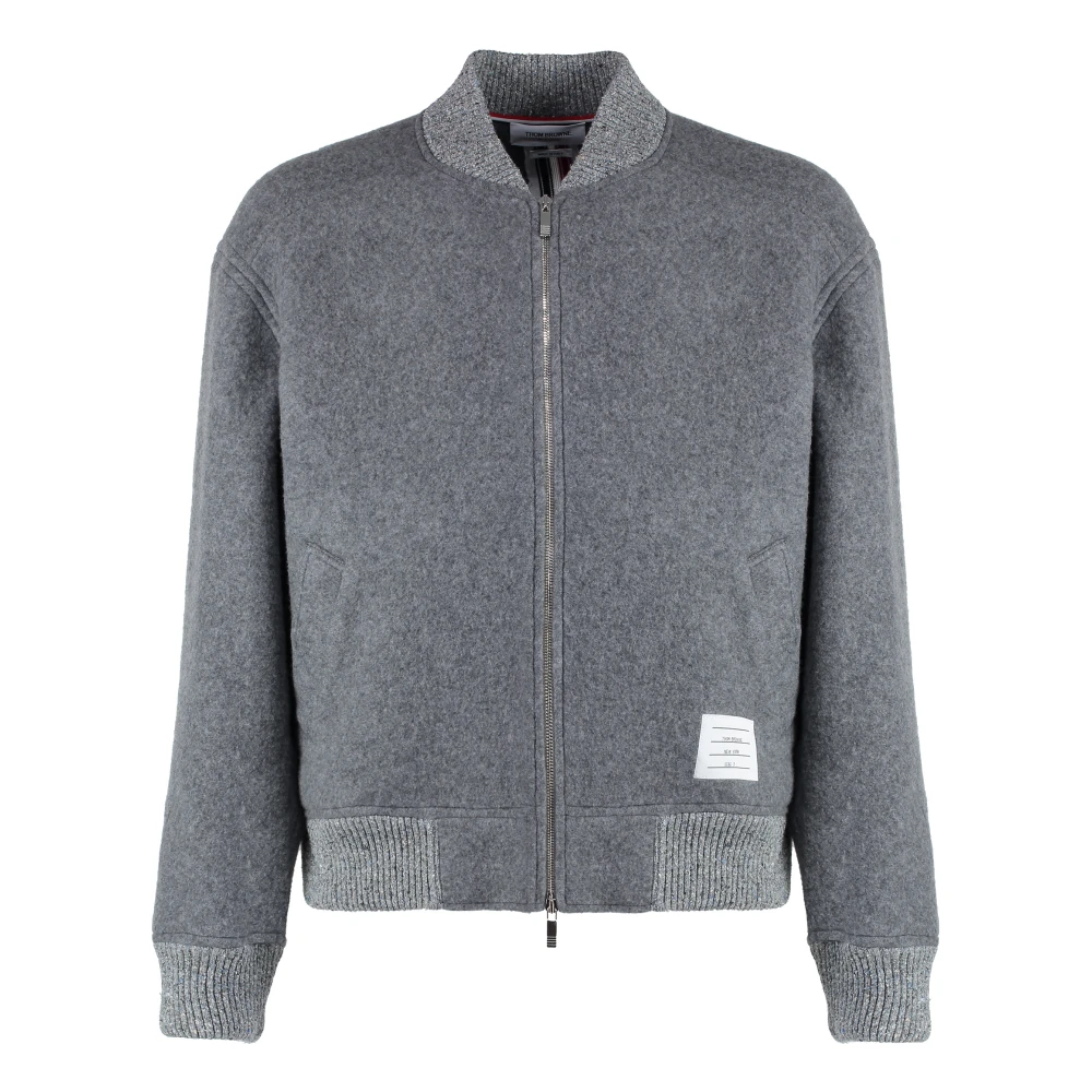 Thom Browne Wollen Bomberjack met Ribboorden Gray Heren