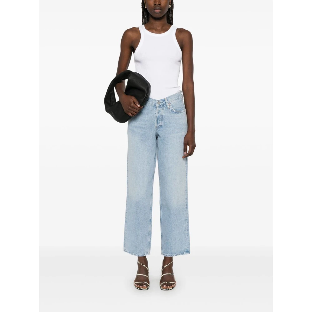 Agolde Lichtblauwe Klassieke Vijf-Pocket Jeans Blue Dames