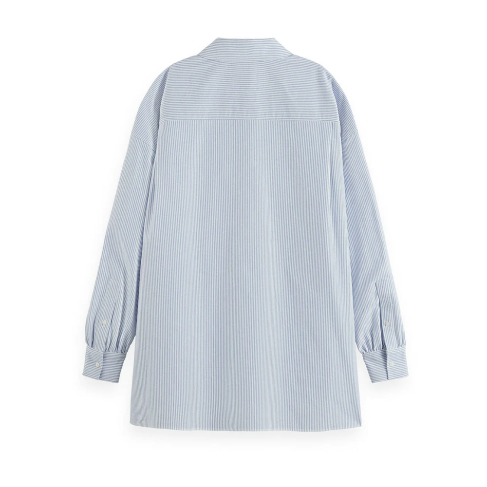 Scotch & Soda Gestreepte Oxford Blouse Vriendin Stijl Blue Dames