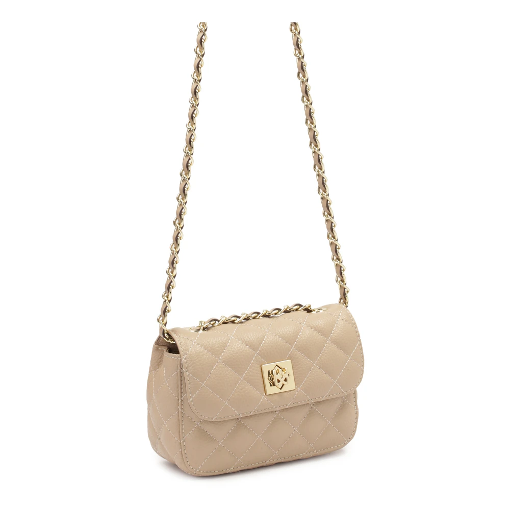 Kazar Kleine gewatteerde natuurlijke leren handtas Beige Dames