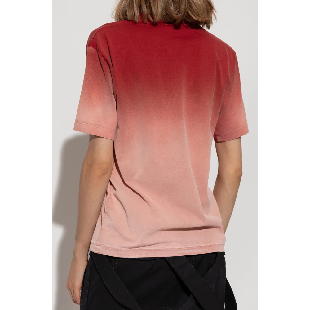 Off White T-shirt met logo Red Dames