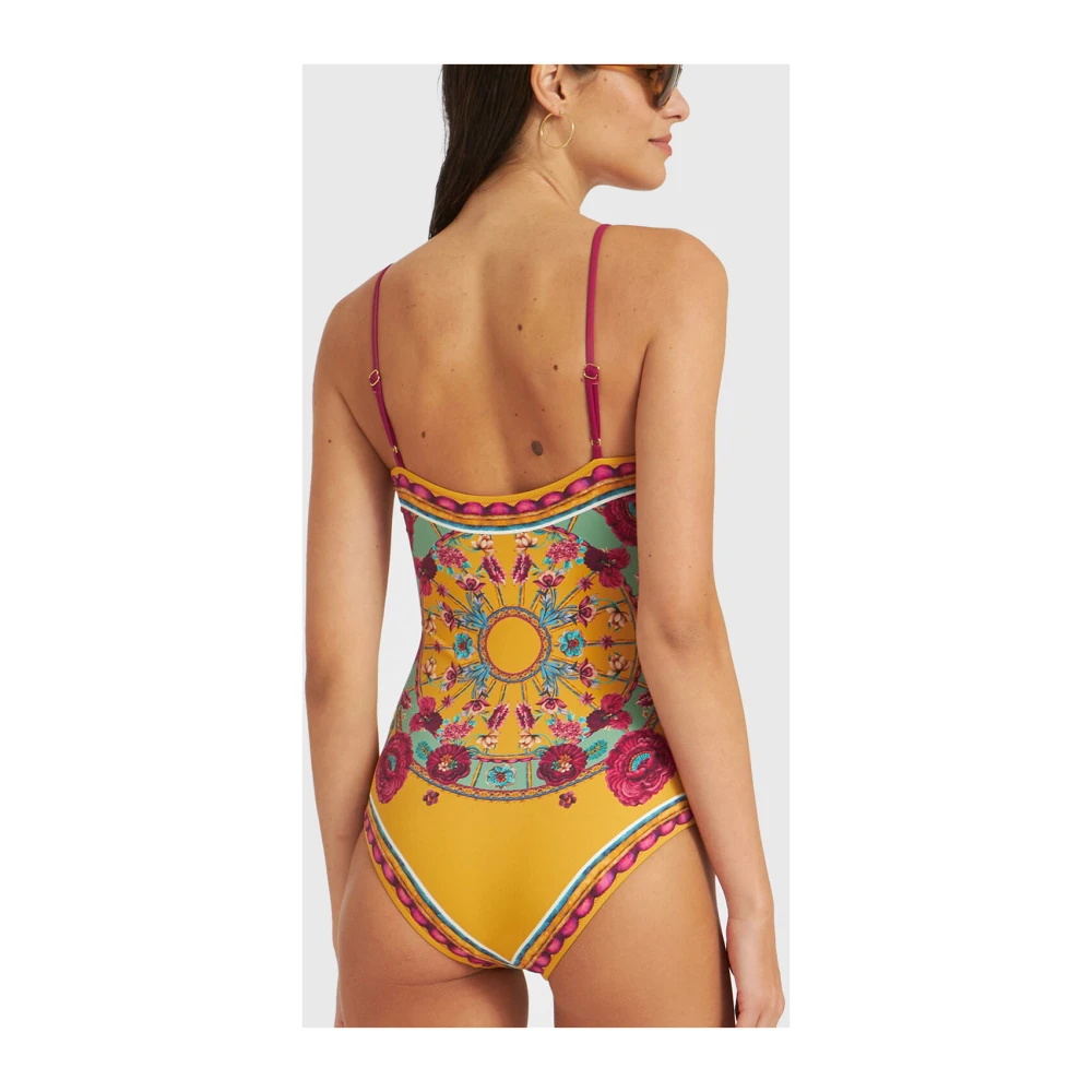 La DoubleJ Elegante Badpak met Vierkante Halslijn Yellow Dames