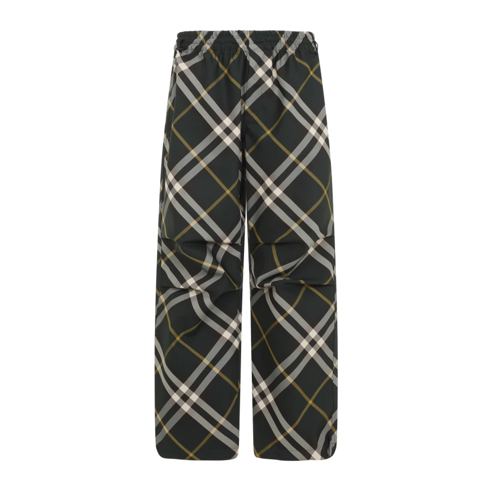 Burberry Groene Geruite Broek Ss24 Green Heren