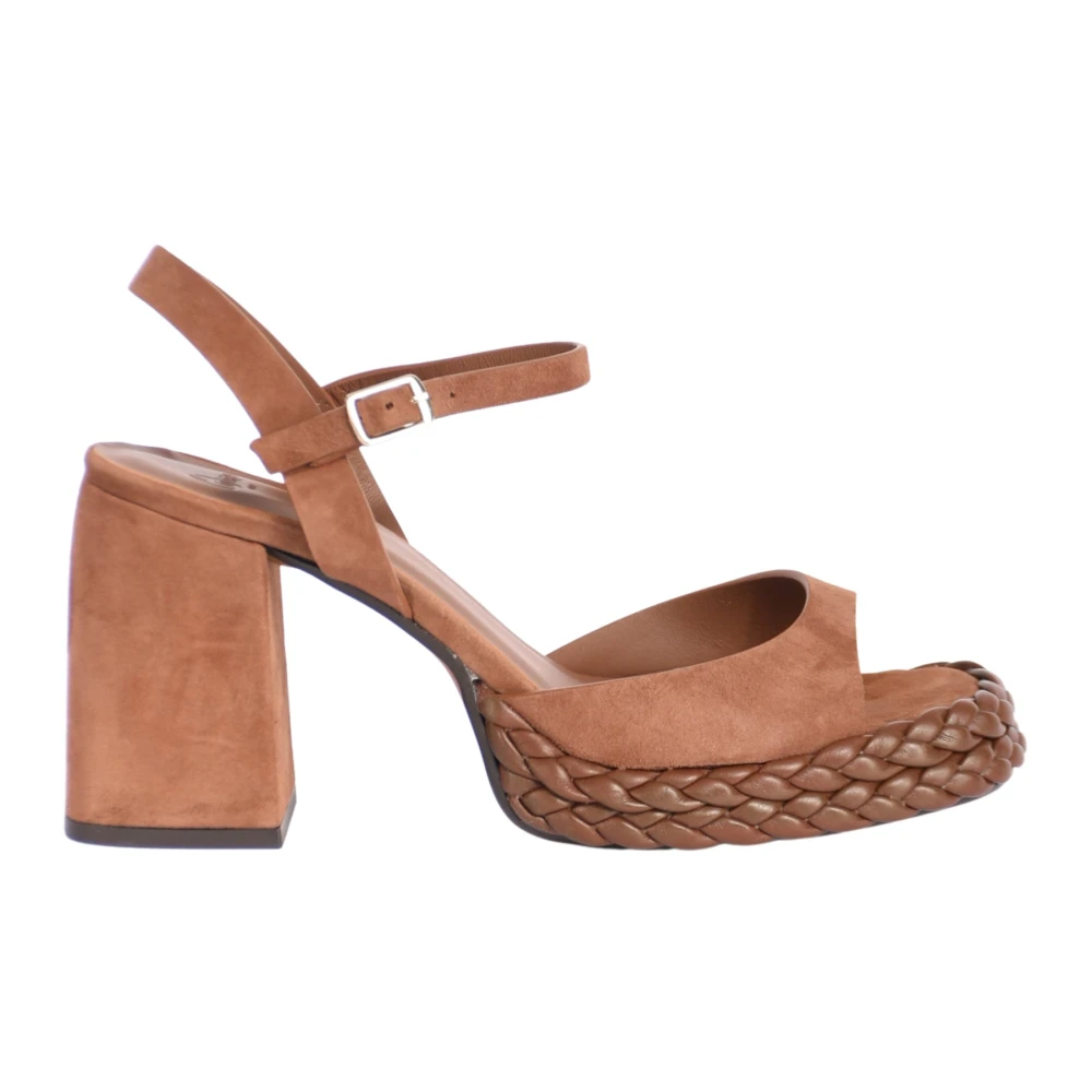 Castañer Women's Brown High Heel Sandals, 5 Uk, Vaian Suede Heeled Sandal