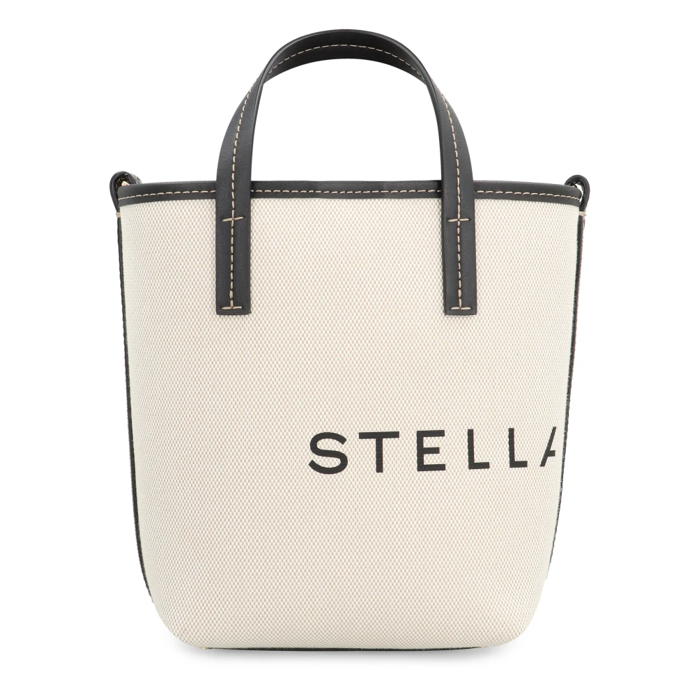 Stella Mccartney Canvas tote tas met kunstleer Beige Dames