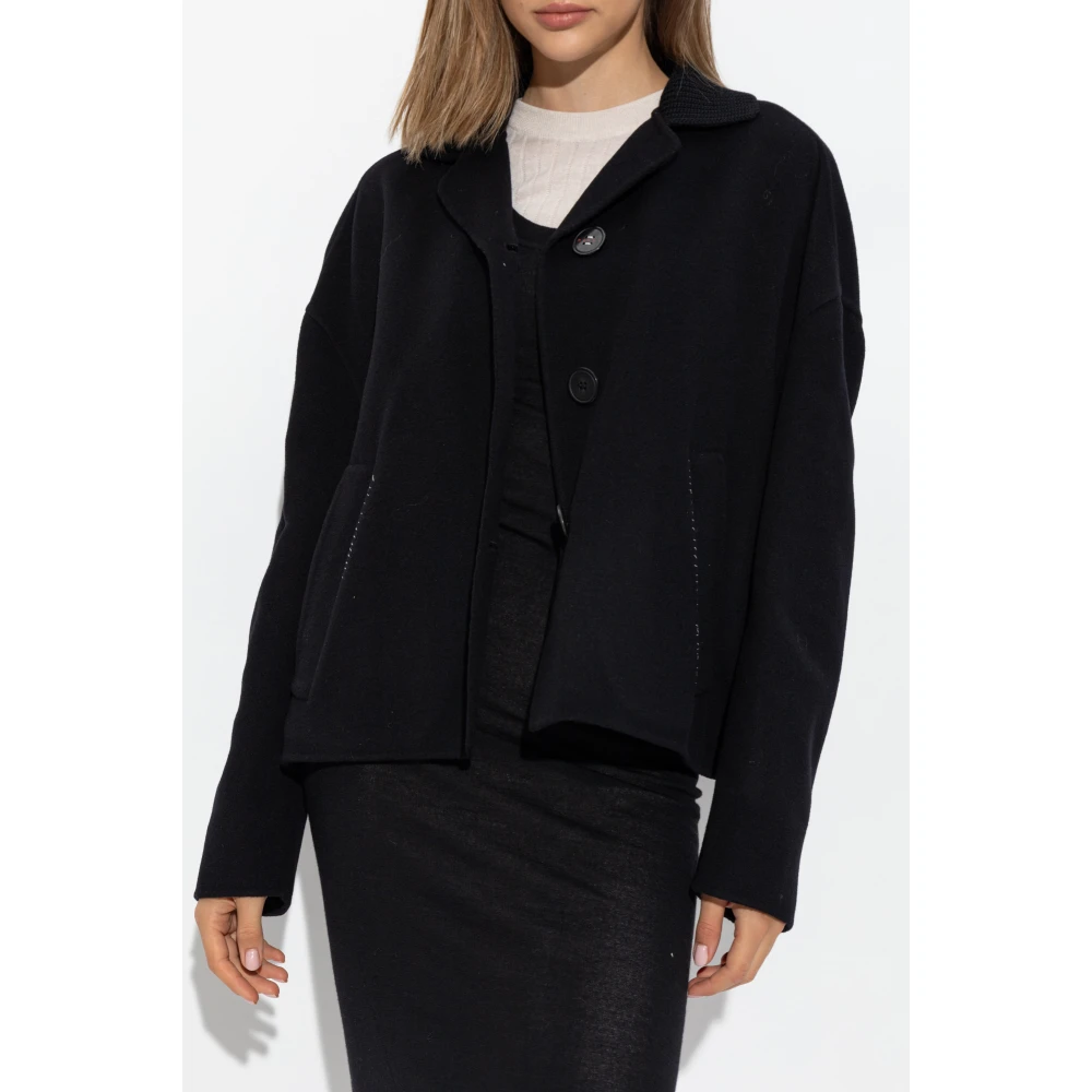 Marni Wollen jas met decoratieve stiksels Black Dames
