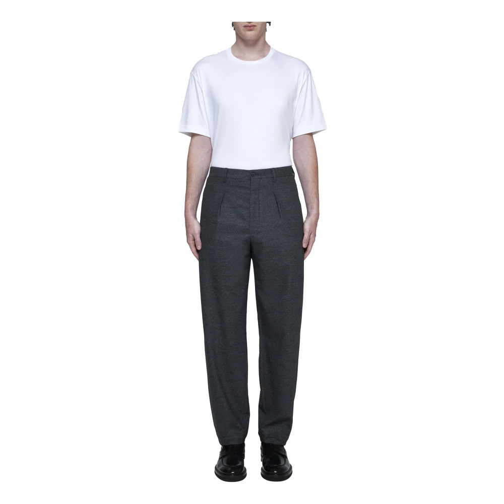 Giorgio Armani Op Maat Gemaakte Wol Kasjmier Broek Zwart Black Heren