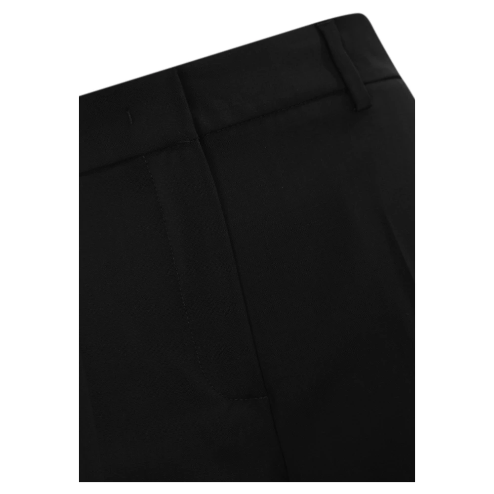 Max Mara Weekend Zwarte wollen broek met wijde pijpen Black Dames