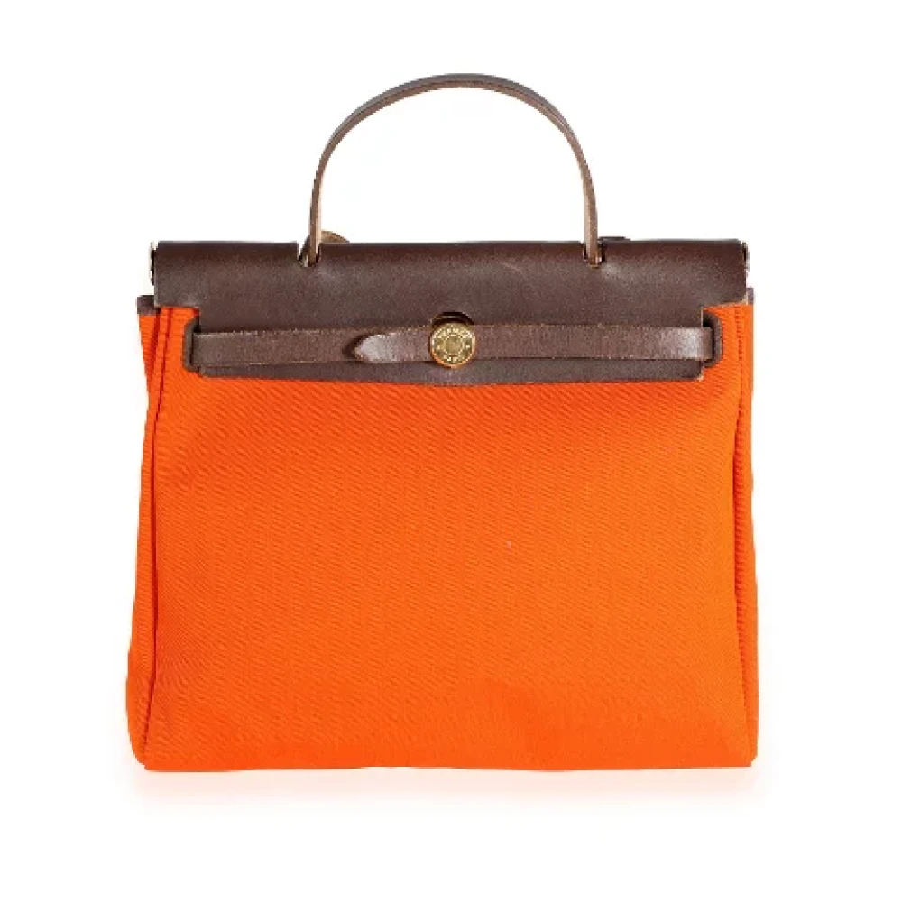 Hermès Vintage Pre-owned Leather handbags Orange Dames