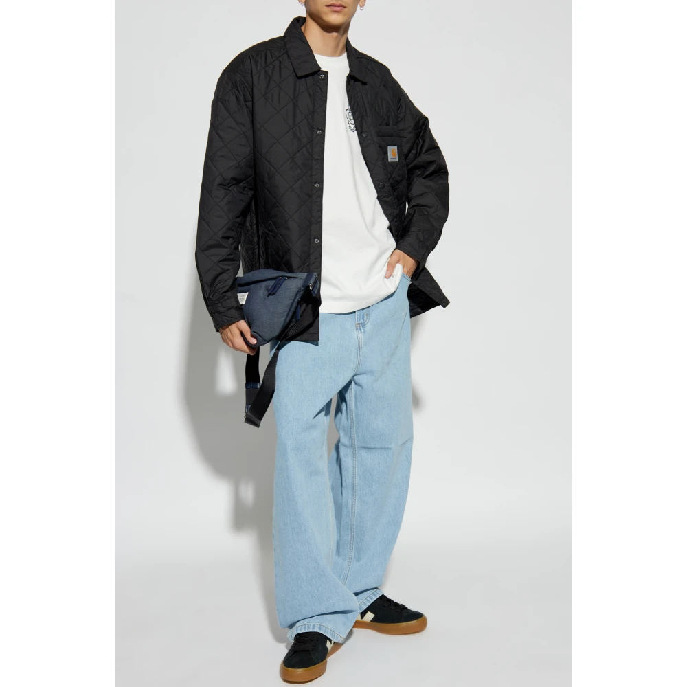 Carhartt WIP Gewatteerd jack met logopatch Black Heren