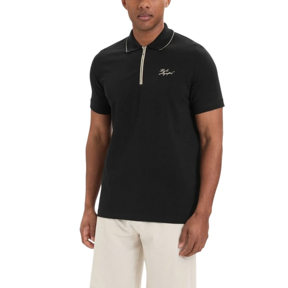 Karl Lagerfeld Men's Black Polo Shirts, L, Polo Shirt