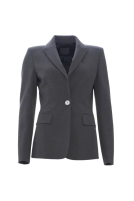 Grå Stretch Crepe Blazer Jacka