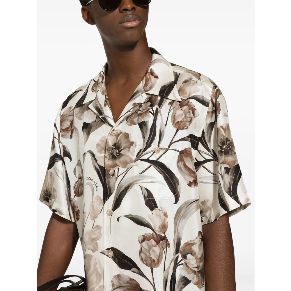 Dolce & Gabbana Bloemen Zijden Hawaiiaans Overhemd Multicolor Heren