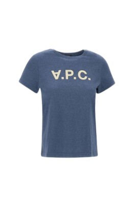 t-shirt-bleu-avec-logo-col-rond