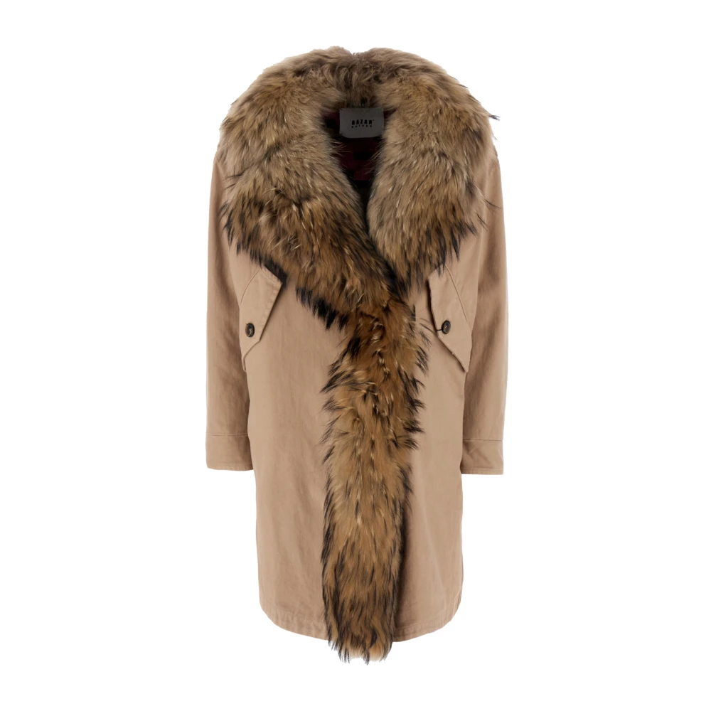 Bazar deluxe Stijlvolle Bontjassen voor Vrouwen Beige Dames