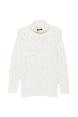 Sequin Cable Knit Turtleneck