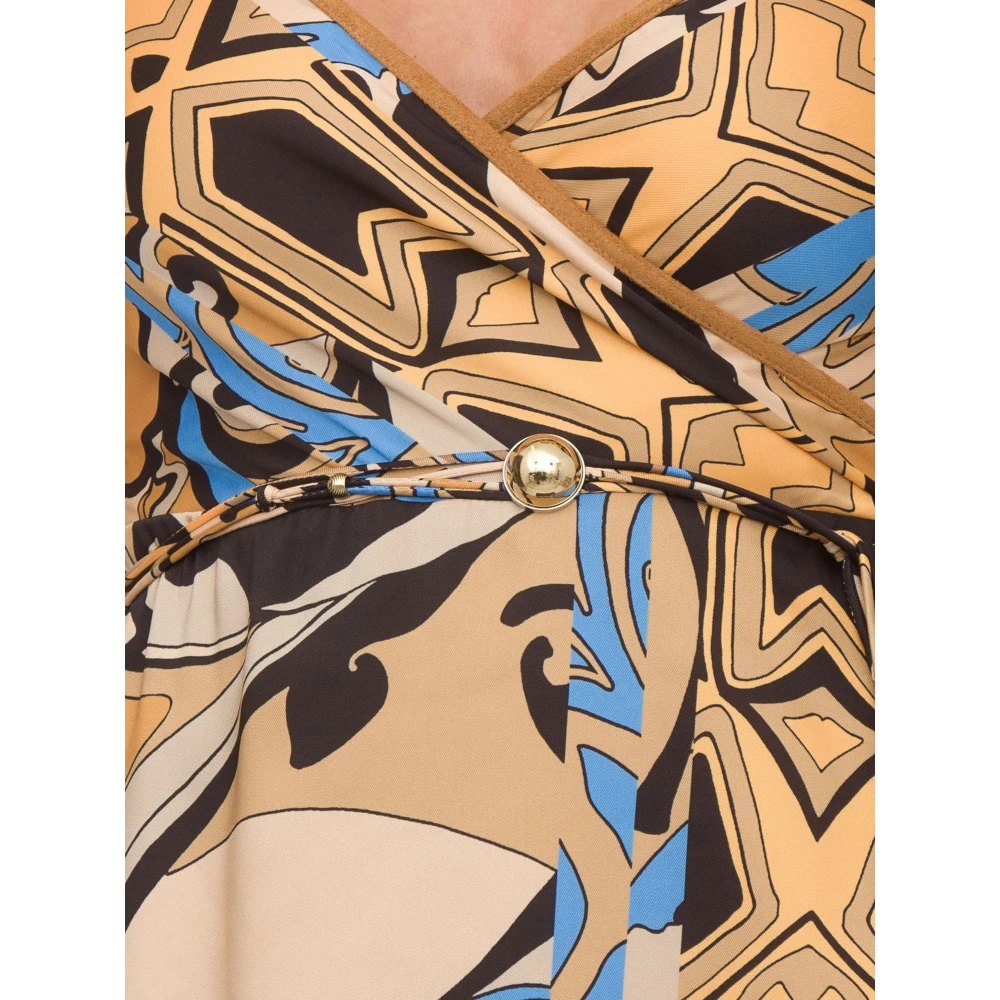 Nenette Lange Twill Poly Sjaal Print Jurk Multicolor Dames