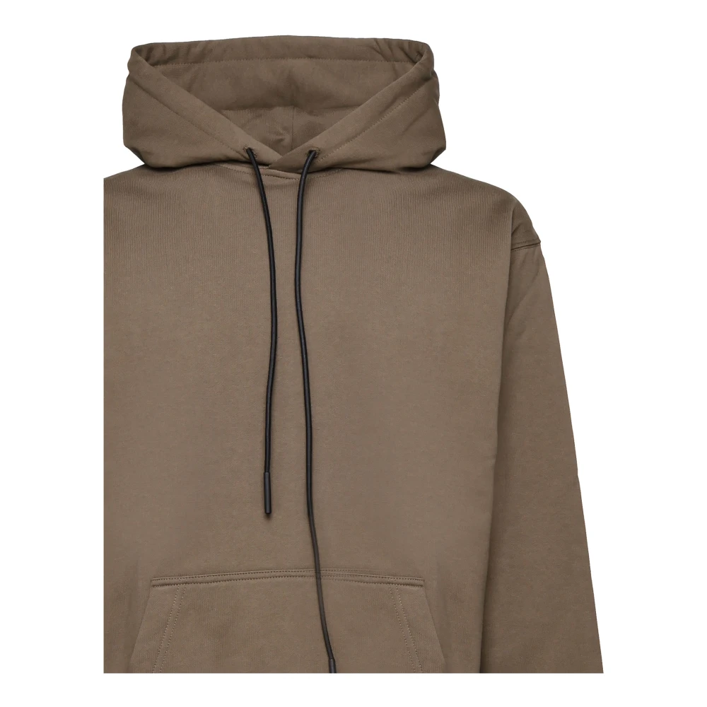 Giuliano Galiano Katoenen Hoodie met Kangoeroezakken Brown Heren