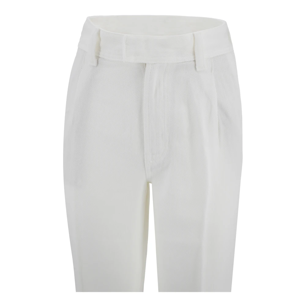 7 For All Mankind Wijde Broek Zomerse Stijl White Dames