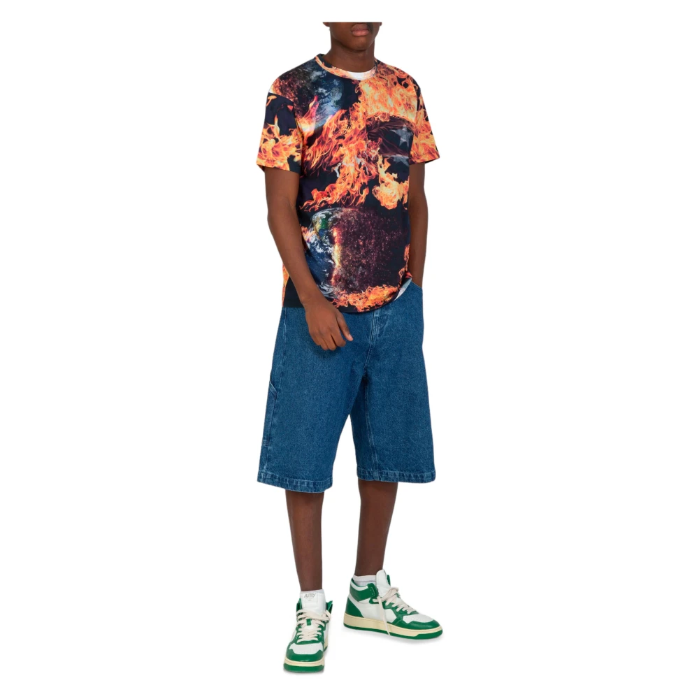 SKY High Farm Brandende Wereld Tee Print Multicolor Heren