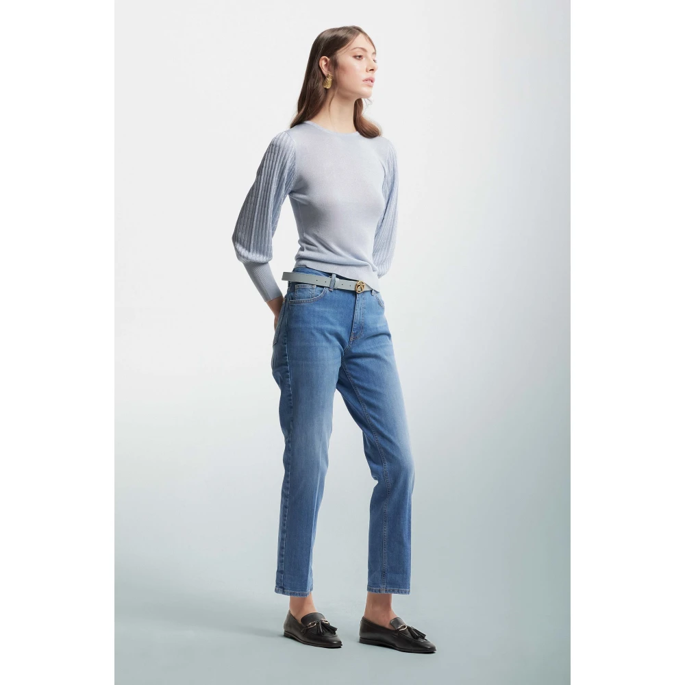 Kocca Stone-Washed Mom Jeans Blue Dames