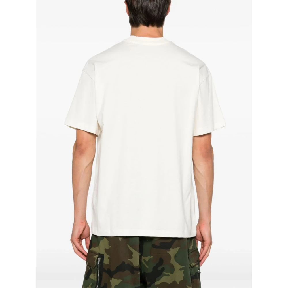 Msgm Kwaststreek Logo T-shirts en Polo's White Heren