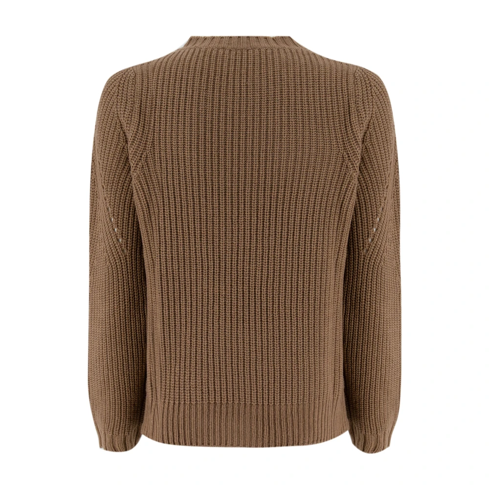 Le Tricot Perugia Klassieke Gebreide Trui Brown Dames