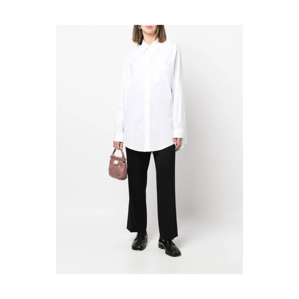 Maison Margiela Witte overhemd met puntige kraag White Dames
