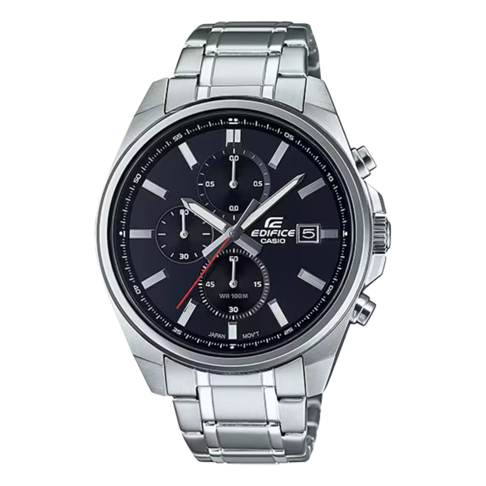 Casio, Armbanduhr, Edifice, Silber, Schwarz, Grau, (Analoguhr, Chronograph, 43.80 mm) - Bild 3