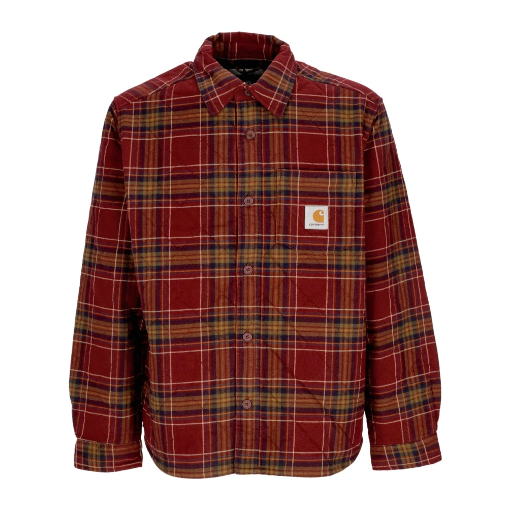 Carhartt WIP Gewatteerd Flanellen Shirtjack Check amarone Red Heren