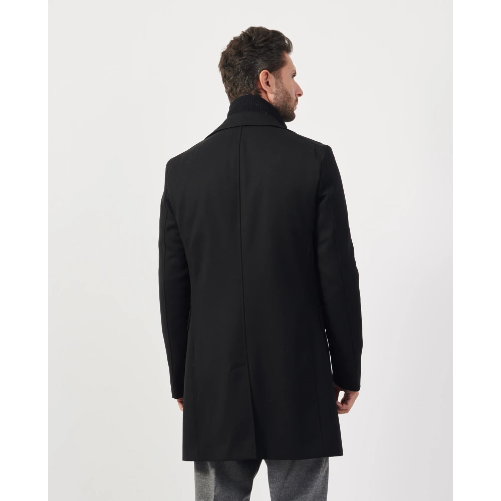 Hugo Boss Slanke wollen jas Black Heren