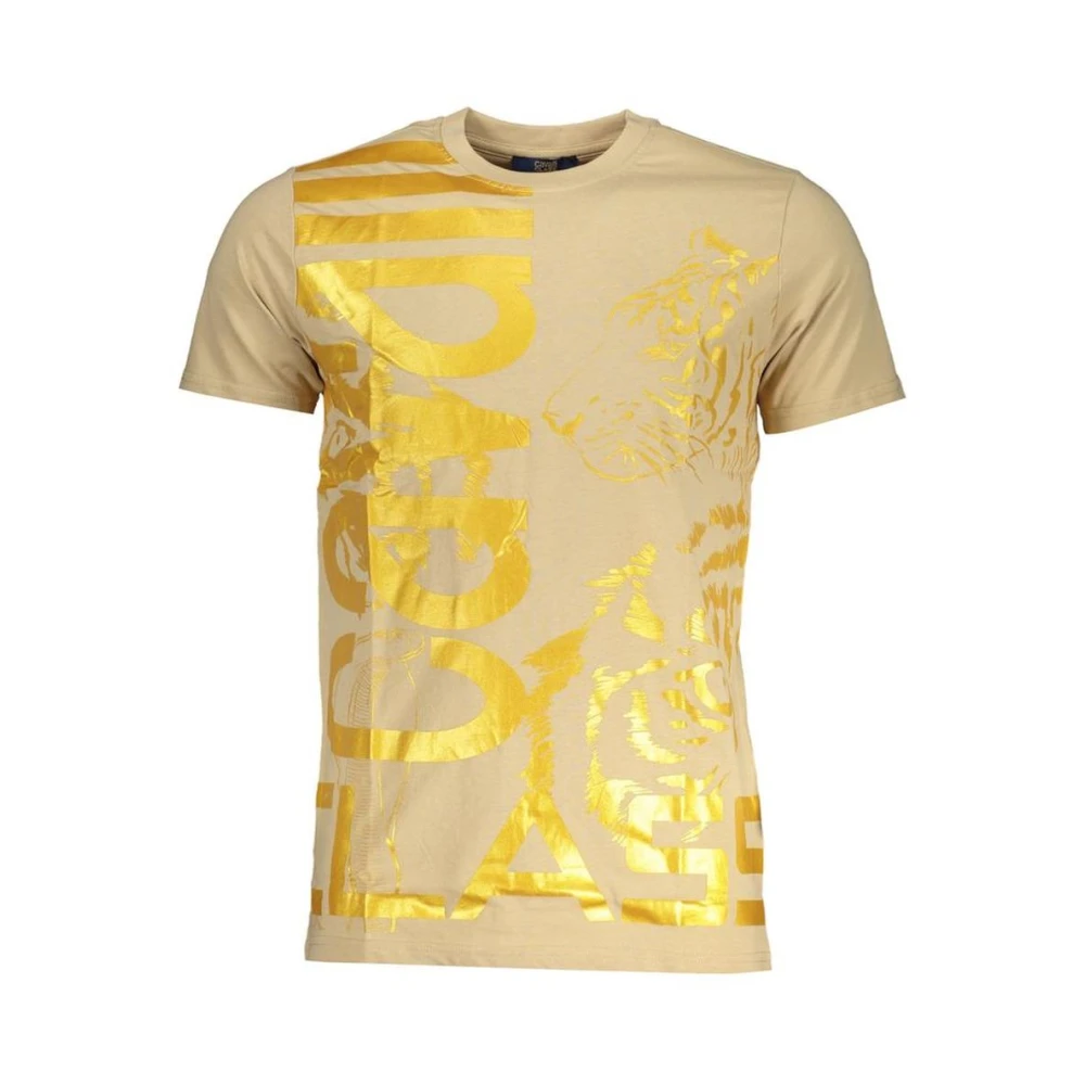 Cavalli Class Men's Beige Tiger Graphic Tee