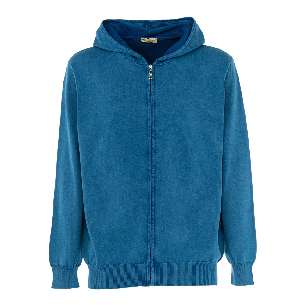 Cashmere Company Blauwe Hoodie voor Mannen Blue Heren