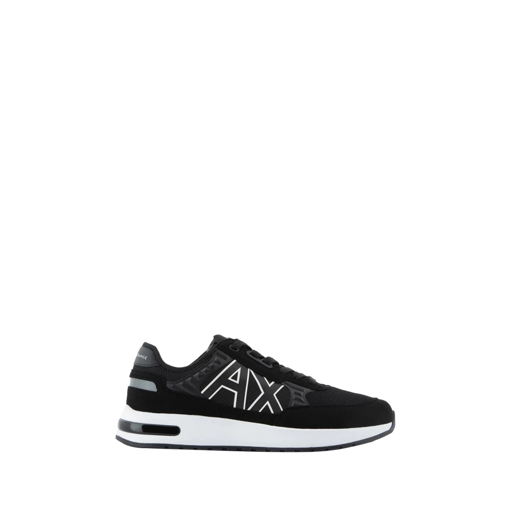 Armani Exchange Men's Black Sneakers, 9 Uk, Trainers Urban Style