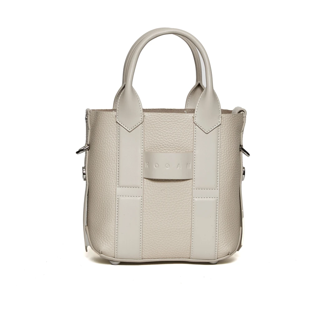 Hogan Elegant Script Shopping Bag Ivory Beige Dames