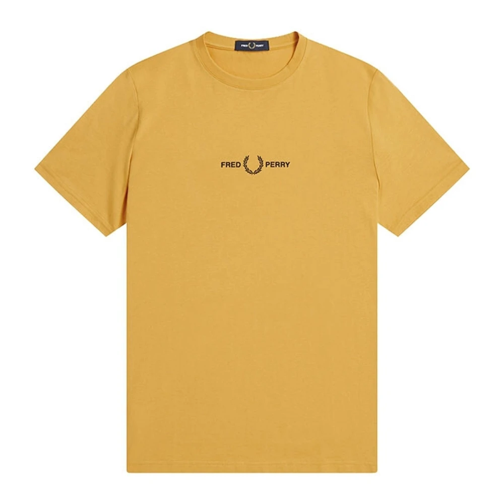 Fred Perry Geborduurd Logo Mosterd T-shirt Yellow Heren